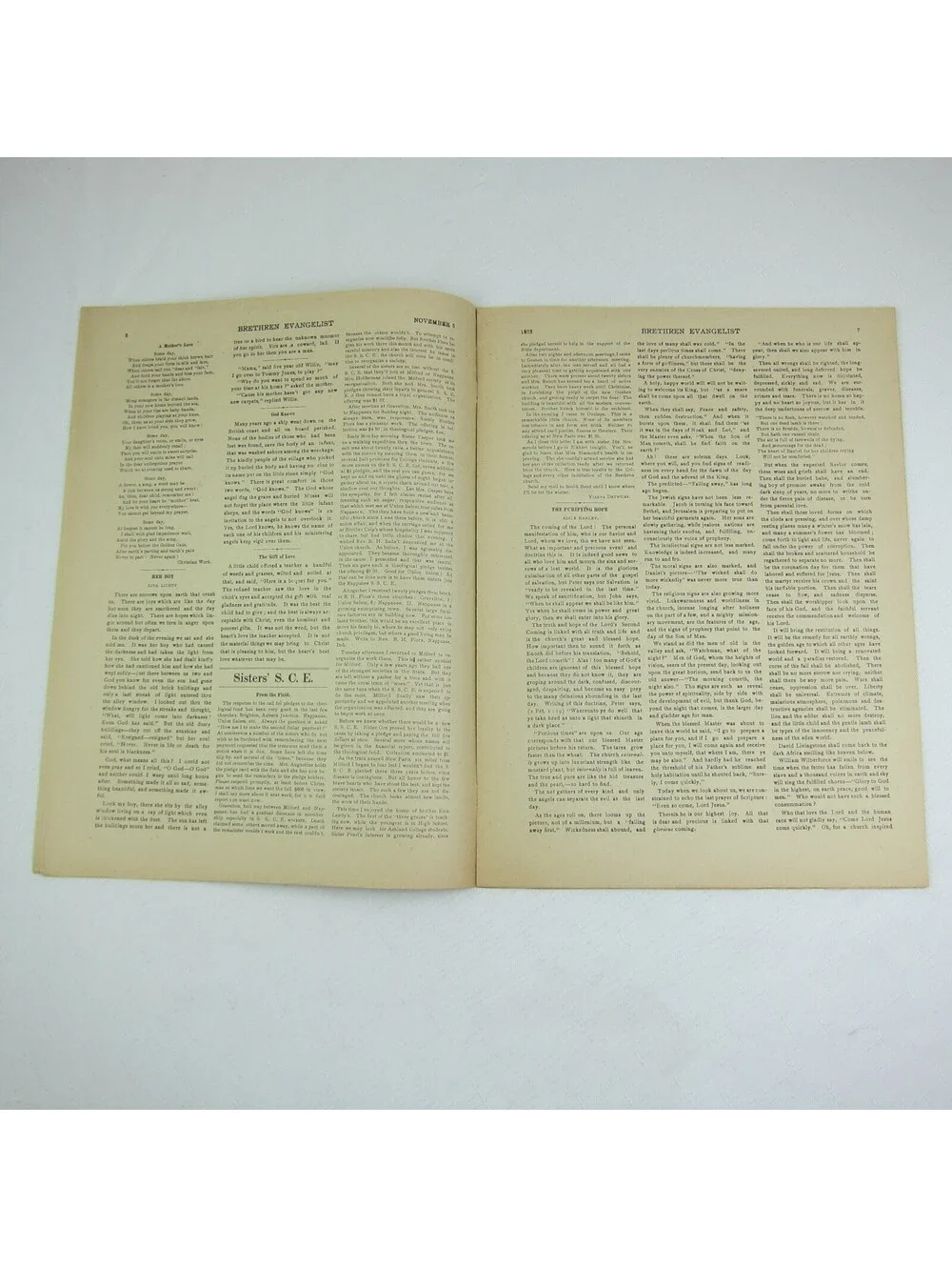 Brethren Evangelist Christian Newspaper Ashland Ohio Antique November 5th 1902